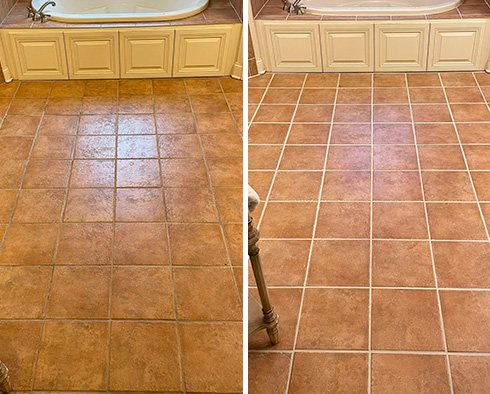 Bathroom Before and After Our Palmetto Bay Tile and Grout Cleaners Work