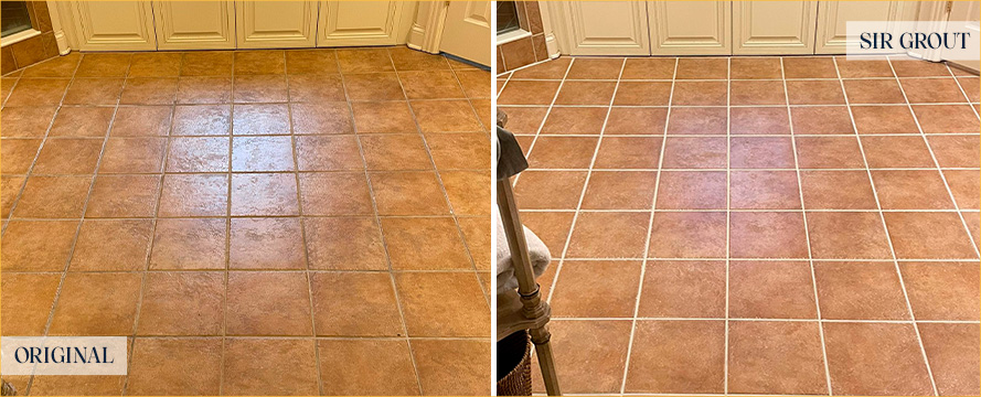 Bathroom Before and After Our Palmetto Bay Tile and Grout Cleaners Work