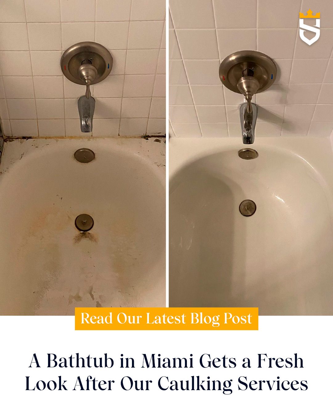 A Bathtub in Miami Gets a Fresh Look After Our Caulking Services