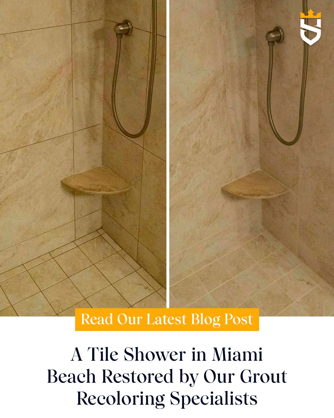 A Tile Shower in Miami Beach Restored by Our Grout Recoloring Specialists