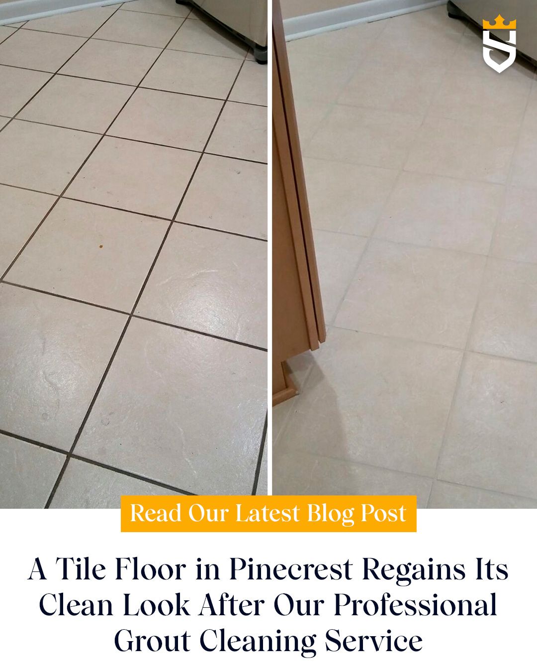 A Tile Floor in Pinecrest Regains Its Clean Look After Our Professional Grout Cleaning Service