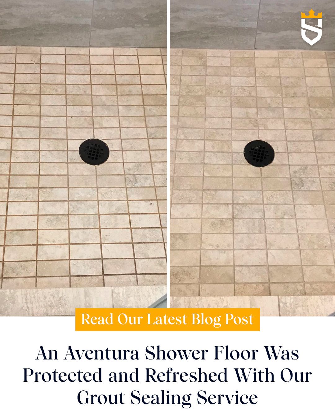 An Aventura Shower Floor Was Protected and Refreshed With Our Grout Sealing Service