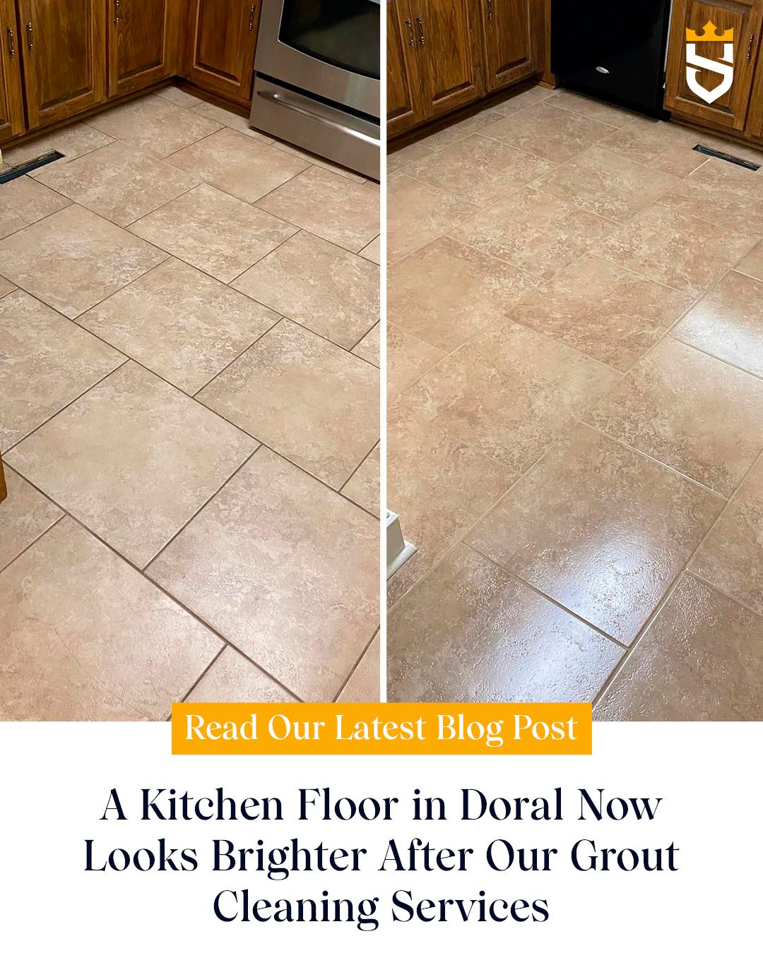 A Kitchen Floor in Doral Now Looks Brighter After Our Grout Cleaning Services